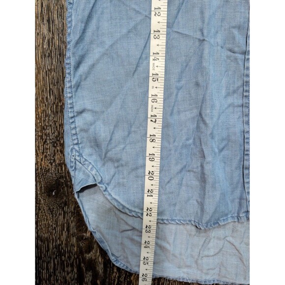 American Eagle Outfitters Shirt Small Blue Chambray Lyocell Button Front Mb - Picture 8 of 8